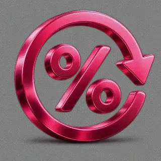 Gold percent symbol — Run4Win