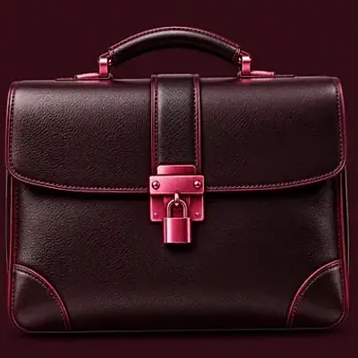 Locked leather briefcase — Run4Win